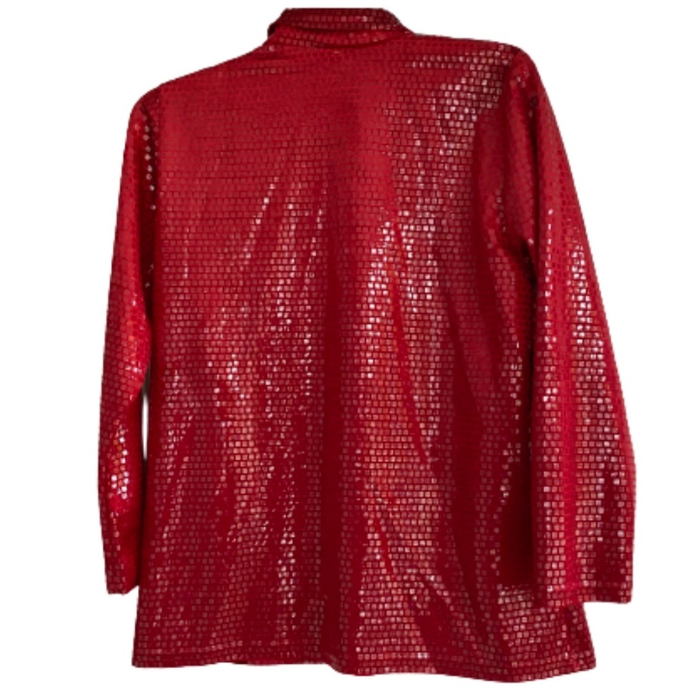 Vintage Vejaiz Design red sequin zip up jacket size medium - Picture 2 of 3